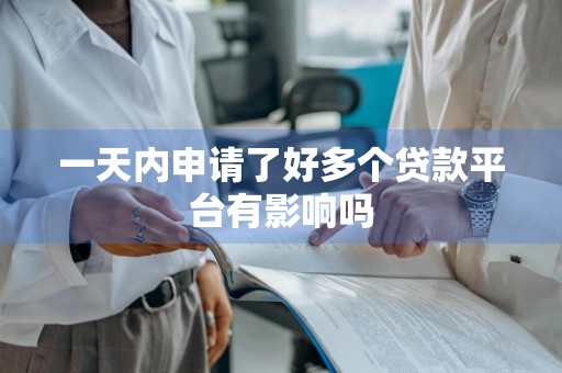 一天内申请了好多个贷款平台有影响吗