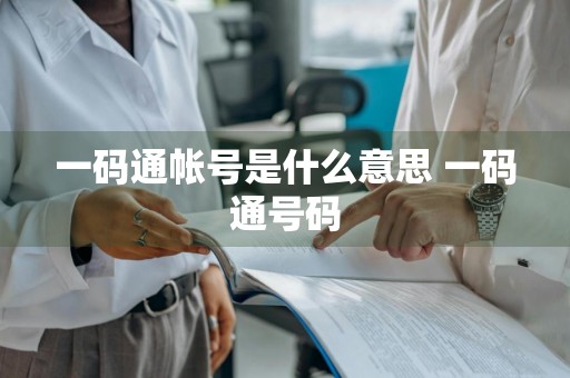 一码通帐号是什么意思 一码通号码