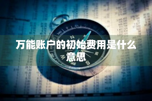 万能账户的初始费用是什么意思