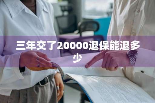 三年交了20000退保能退多少