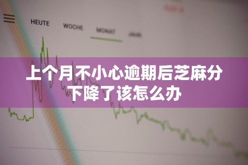 上个月不小心逾期后芝麻分下降了该怎么办