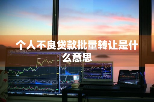 个人不良贷款批量转让是什么意思