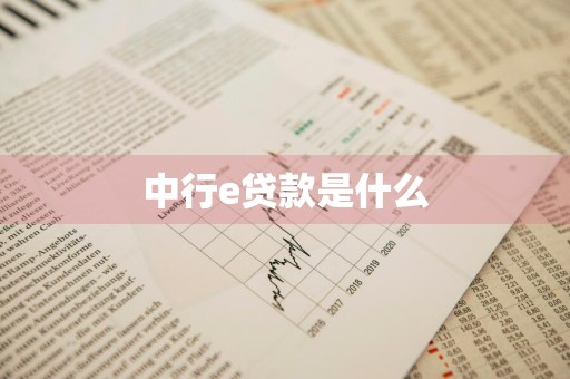 中行e贷款是什么