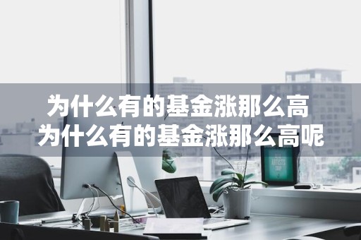 为什么有的基金涨那么高 为什么有的基金涨那么高呢