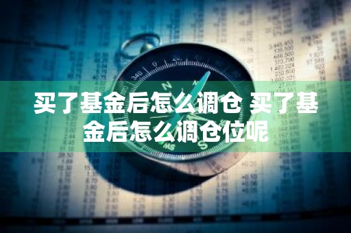买了基金后怎么调仓 买了基金后怎么调仓位呢