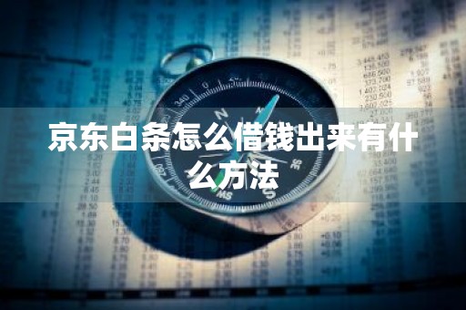 京东白条怎么借钱出来有什么方法