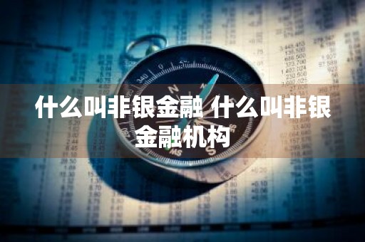 什么叫非银金融 什么叫非银金融机构
