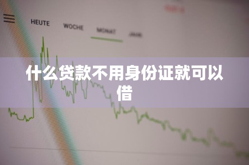 什么贷款不用身份证就可以借