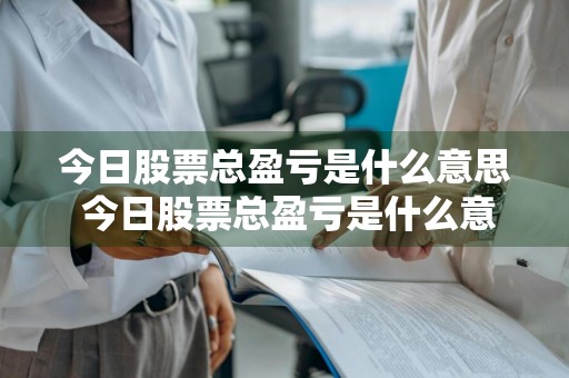 今日股票总盈亏是什么意思 今日股票总盈亏是什么意思啊