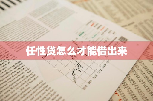 任性贷怎么才能借出来