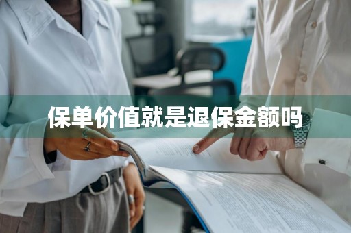 保单价值就是退保金额吗