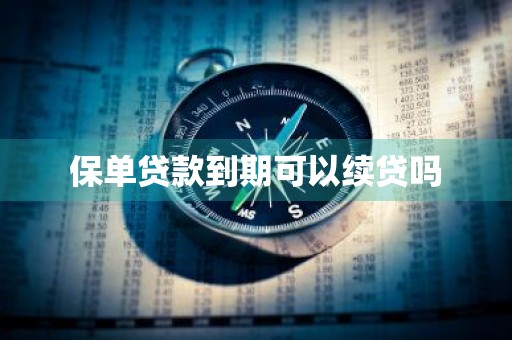 保单贷款到期可以续贷吗