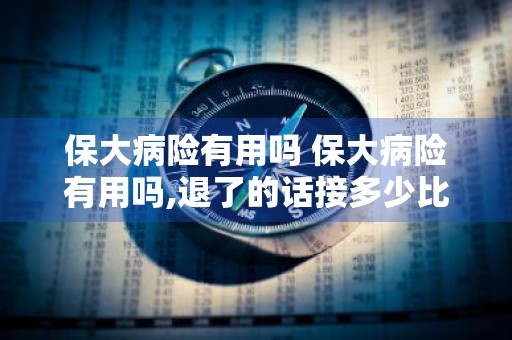 保大病险有用吗 保大病险有用吗,退了的话接多少比例返还