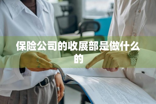 保险公司的收展部是做什么的