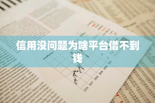 信用没问题为啥平台借不到钱