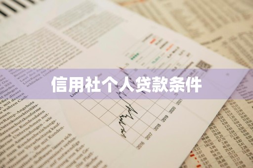 信用社个人贷款条件