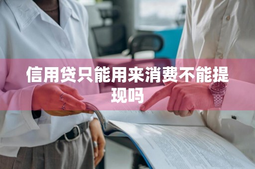信用贷只能用来消费不能提现吗