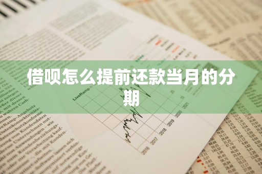 借呗怎么提前还款当月的分期