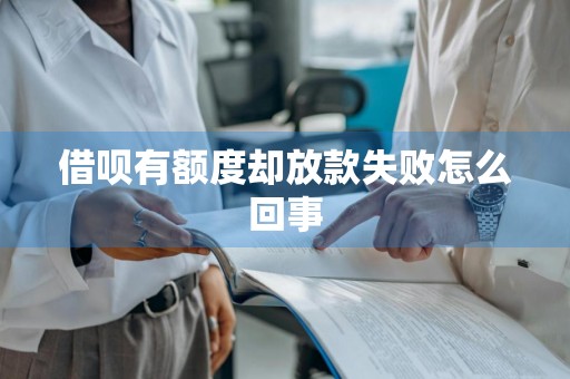 借呗有额度却放款失败怎么回事