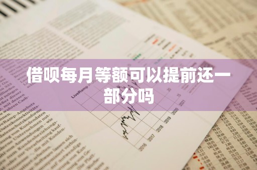 借呗每月等额可以提前还一部分吗