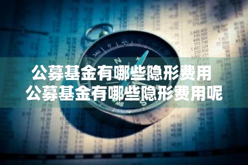 公募基金有哪些隐形费用 公募基金有哪些隐形费用呢