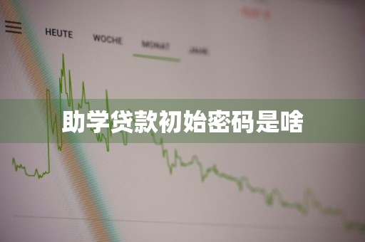 助学贷款初始密码是啥