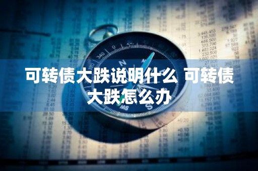 可转债大跌说明什么 可转债大跌怎么办