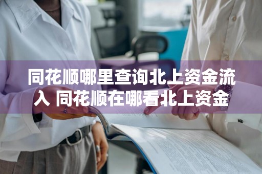 同花顺哪里查询北上资金流入 同花顺在哪看北上资金流入流出