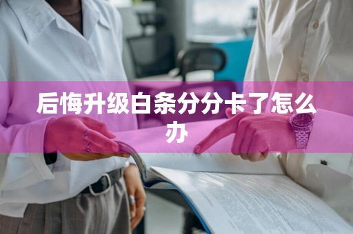 后悔升级白条分分卡了怎么办