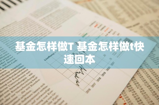 基金怎样做T 基金怎样做t快速回本