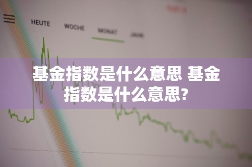基金指数是什么意思 基金指数是什么意思?