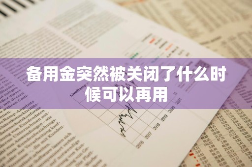 备用金突然被关闭了什么时候可以再用