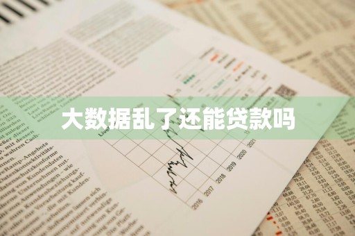 大数据乱了还能贷款吗