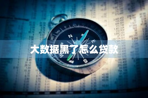 大数据黑了怎么贷款