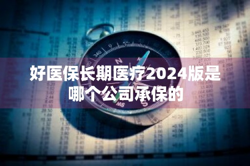 好医保长期医疗2024版是哪个公司承保的