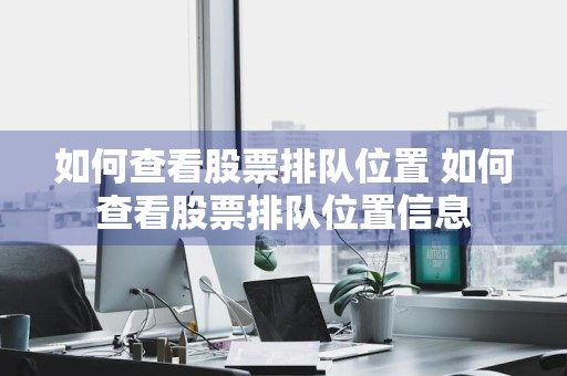 如何查看股票排队位置 如何查看股票排队位置信息