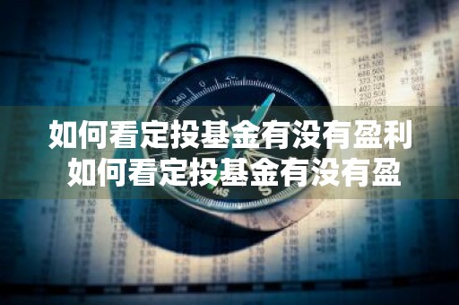 如何看定投基金有没有盈利 如何看定投基金有没有盈利呢