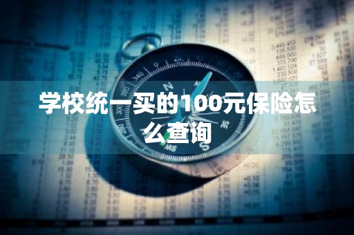 学校统一买的100元保险怎么查询