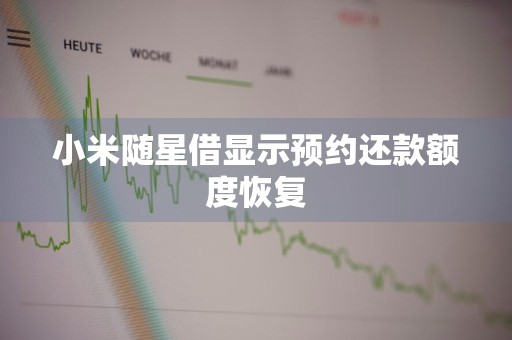 小米随星借显示预约还款额度恢复