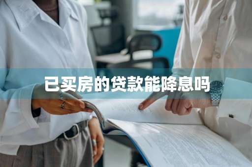 已买房的贷款能降息吗