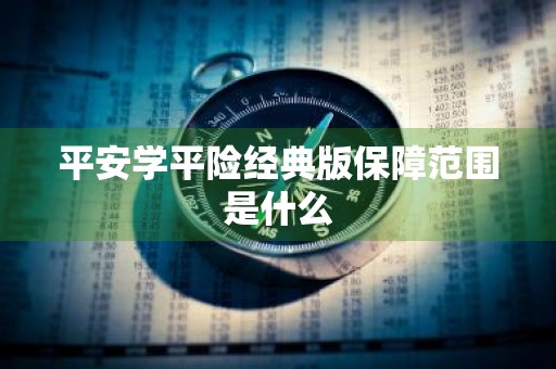 平安学平险经典版保障范围是什么