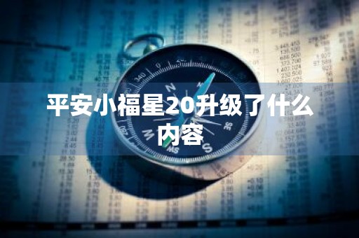 平安小福星20升级了什么内容