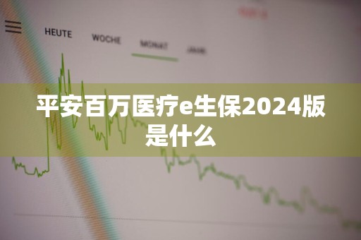 平安百万医疗e生保2024版是什么