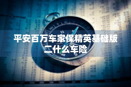 平安百万车家保精英基础版二什么车险