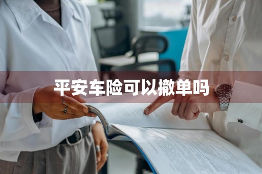 平安车险可以撤单吗