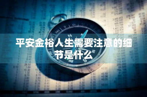 平安金裕人生需要注意的细节是什么