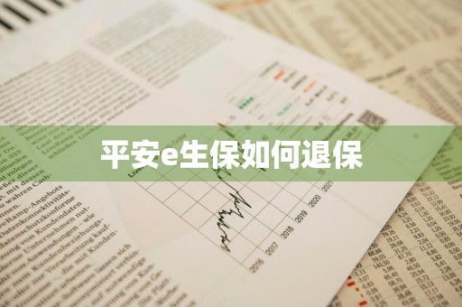 平安e生保如何退保