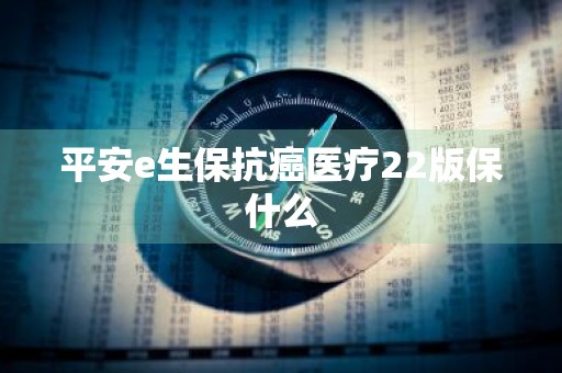 平安e生保抗癌医疗22版保什么