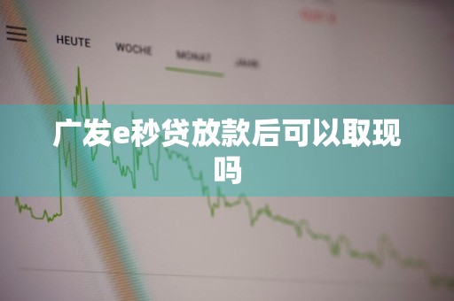 广发e秒贷放款后可以取现吗