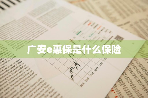 广安e惠保是什么保险